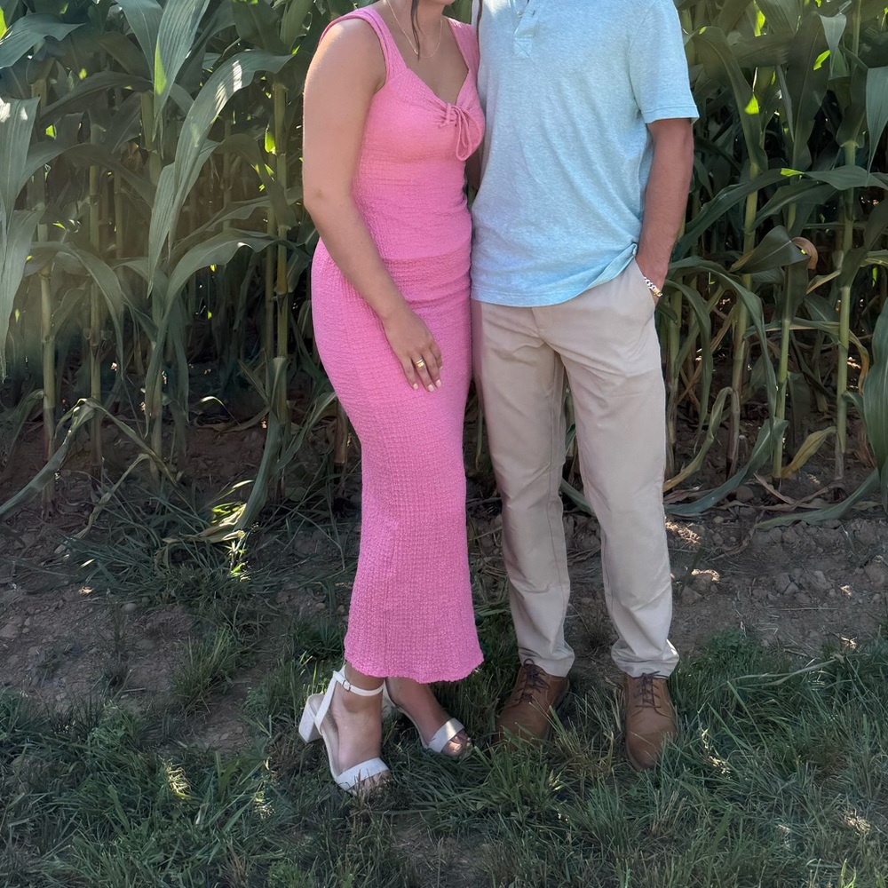 Pink Sleeveless Knit Dress